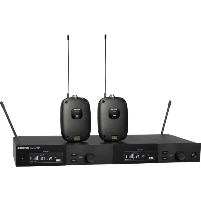 MICRÓFONO INALÁMBRICO DUAL CON DOS BODYPACKS SHURE SLXD14D