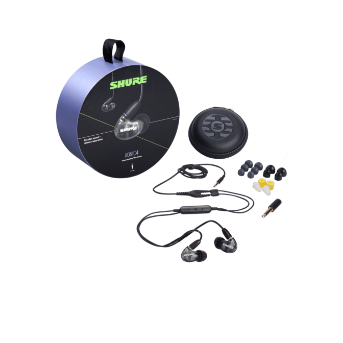 AUDÍFONO AONIC 4 SHURE NEGRO SE42HYBK+UNI