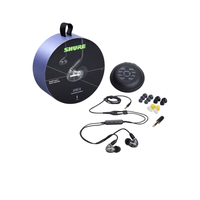 AUDÍFONO AONIC 4 SHURE NEGRO SE42HYBK+UNI