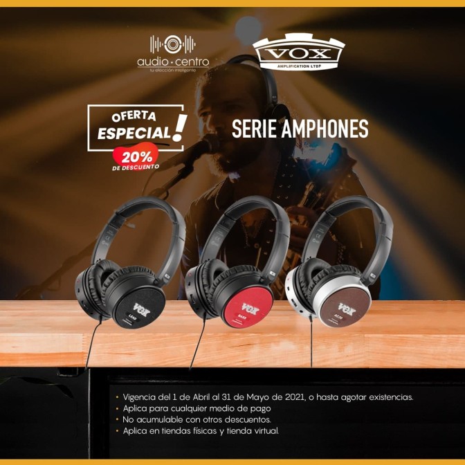 AUDÍFONOS VOX PARA GUITARRA ELÉCTRICA AMPHONES LEAD