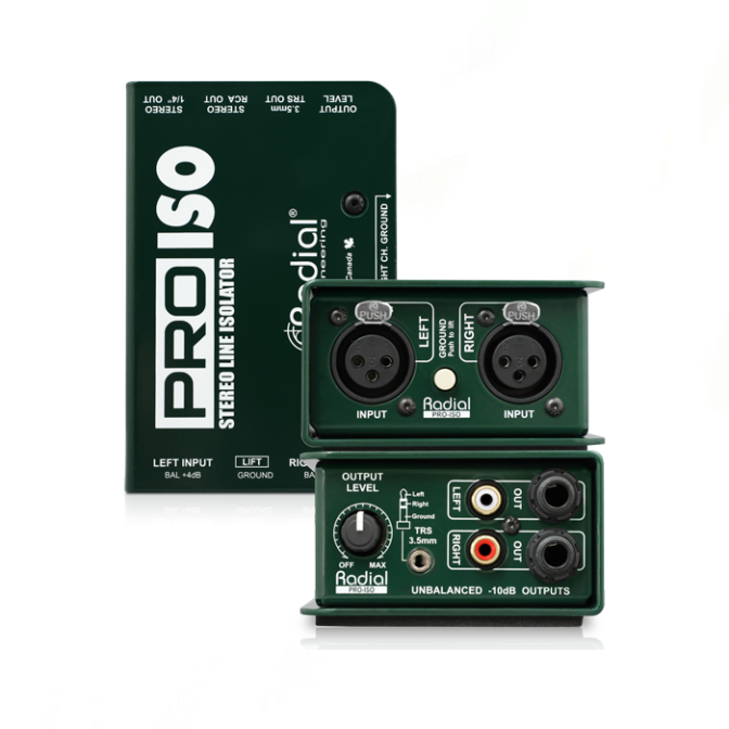 CONVERTIDOR Y AISLADOR DE +4DB A 10DB RADIAL PRO ISO