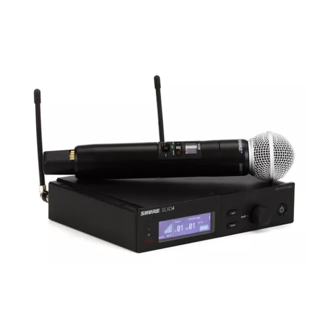 SISTEMA INALÁMBRICO CON MICRÓFONO DE MANO SHURE SLXD24/SM58