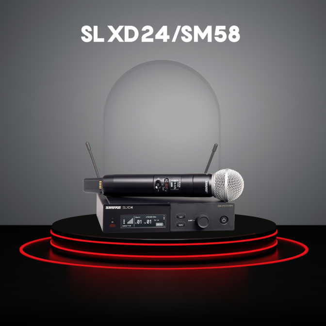 SISTEMA INALÁMBRICO CON MICRÓFONO DE MANO SHURE SLXD24/SM58