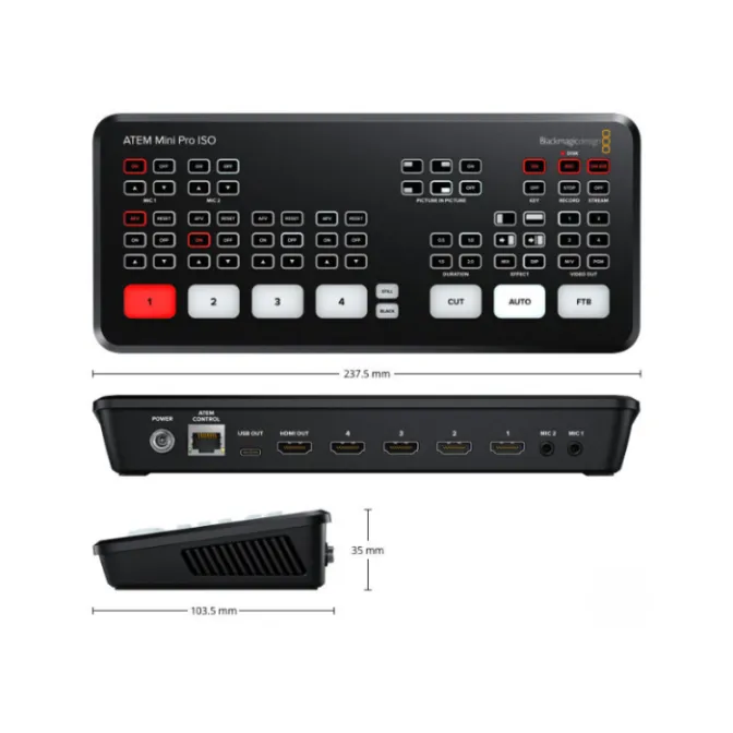 MEZCLADOR DE VIDEO ATEM MINI PRO ISO SWATEMMINIBPRISO