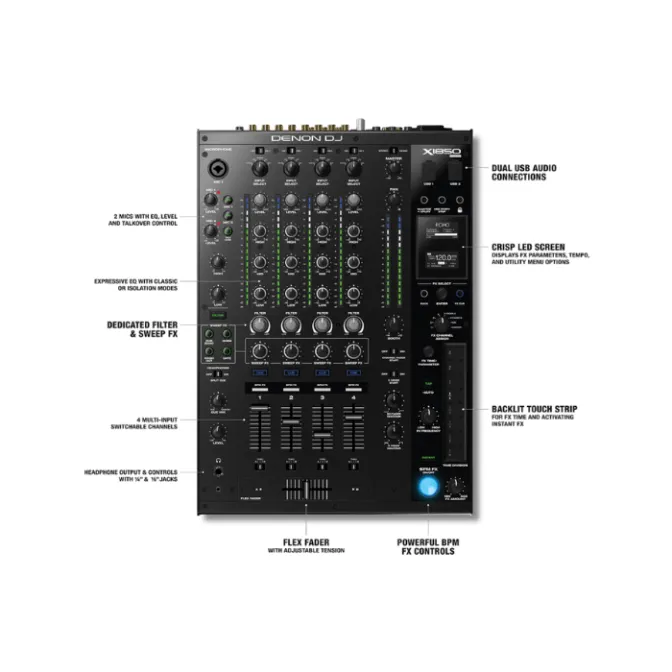MIXER DE 4 CANALES X1850 DE DENON DJ